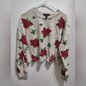 Forever 21 Large cropped floral long sleeve.